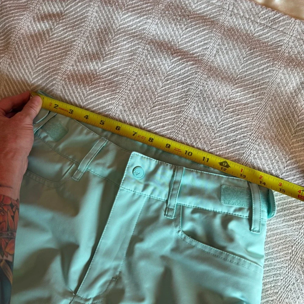 Roxy Backyard Girls Snow Pants Aqua Blue DryFlight 10K Ski Snowboard Size 16 XXL